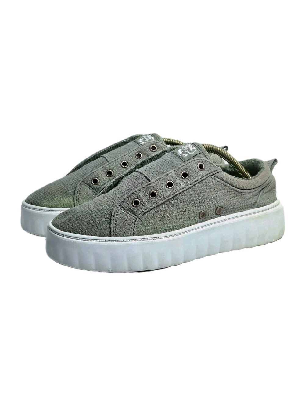 Roxy Sheilahh Surf Slip On Platform Sneakers Olive Green/Grey Women's Size 9